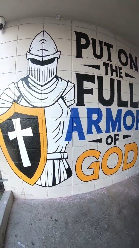 Full Armor of God knight mural