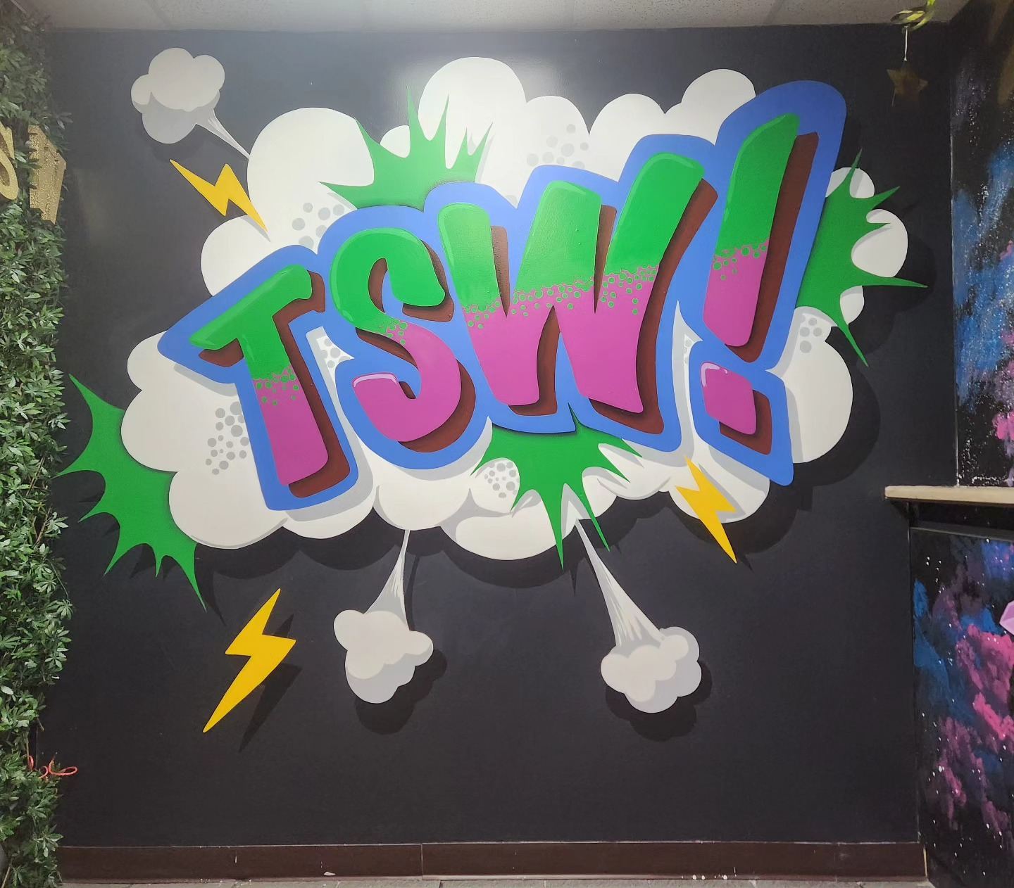 Comic-style TSW mural